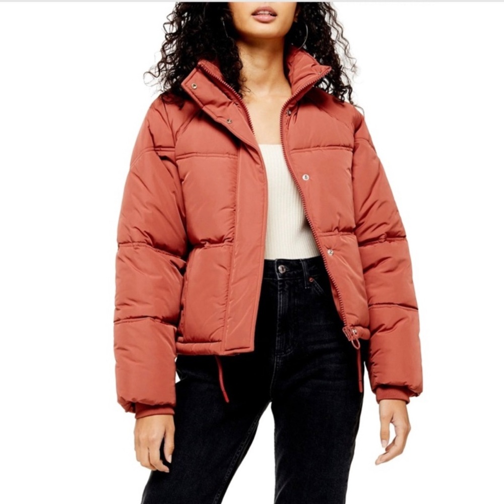 Topshop Puffer Jacket Sasha Women US Size 10 UK 14 Rose